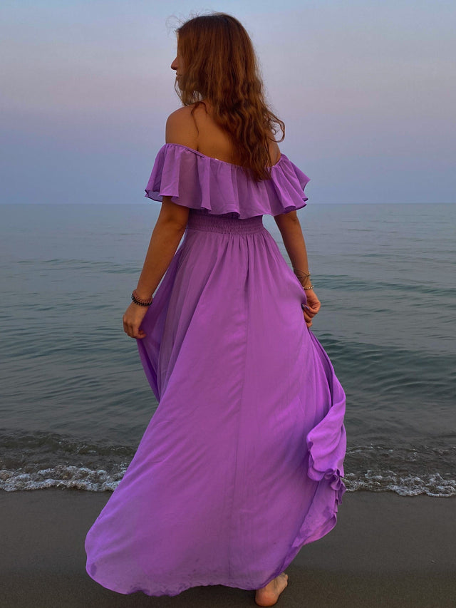 Elegant Chiffon High-Low Off The Shoulder Bridesmaid Dress Fan Photos 5
