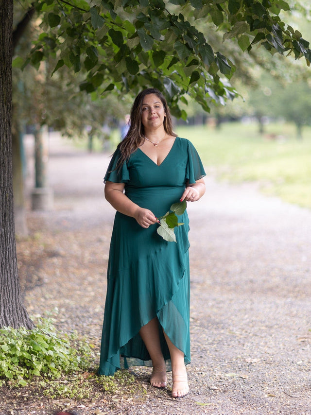 ever OREE|Charming Chiffon Bridesmaid Dress with Lotus Leaf Hemline Fan Photos 3
