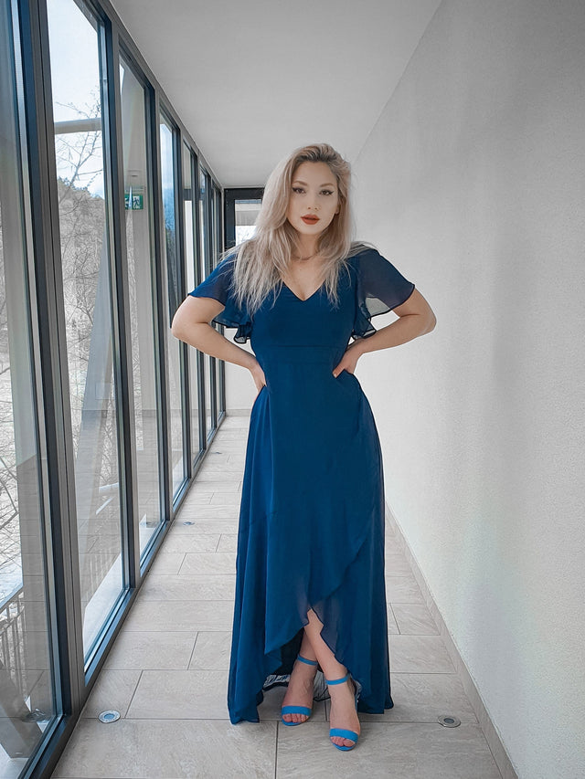 ever OREE|Charming Chiffon Bridesmaid Dress with Lotus Leaf Hemline Fan Photos 2
