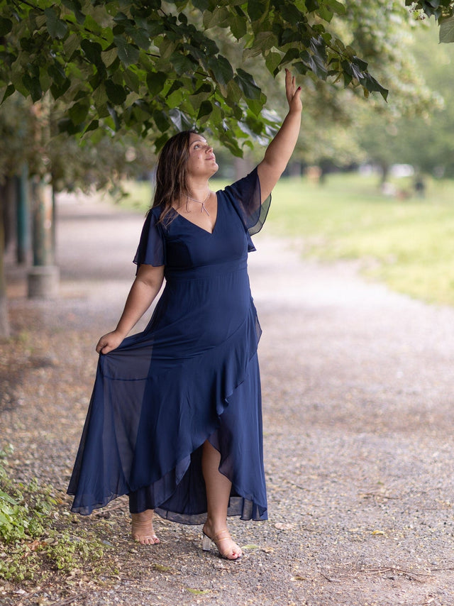 ever OREE|Charming Chiffon Bridesmaid Dress with Lotus Leaf Hemline Fan Photos 6
