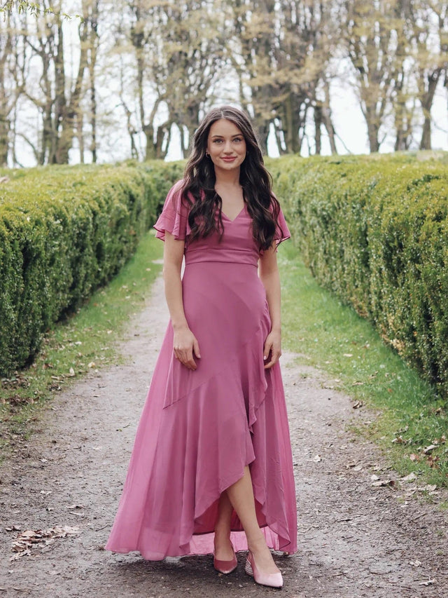 ever OREE|Charming Chiffon Bridesmaid Dress with Lotus Leaf Hemline Fan Photos 1
