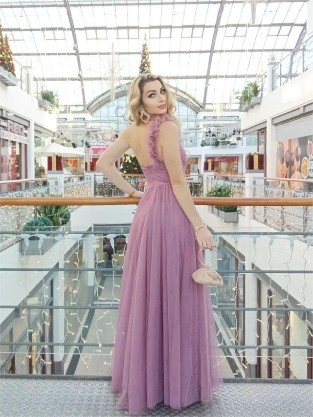 ever CLOE|Sweetheart Neckline One Shoulder with Floral Tulle High Slit Bridesmaid Dress Fan Photos 2
