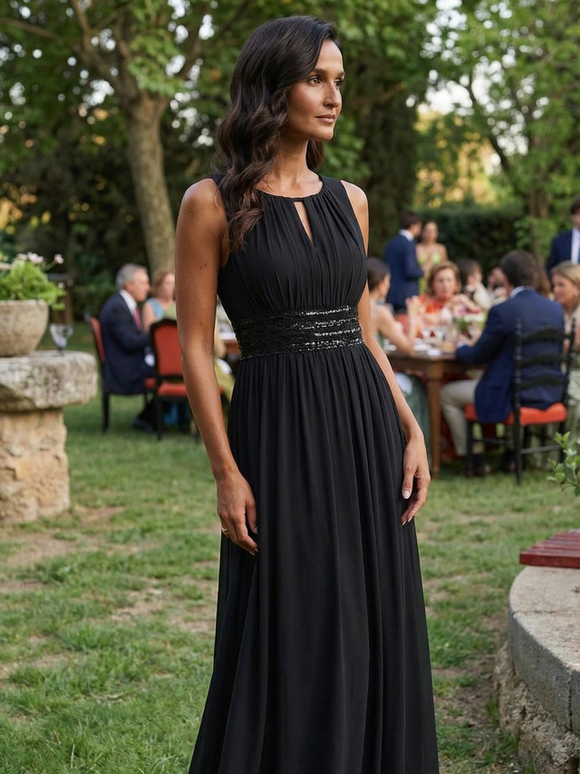ever KALIA|Simple Sleeveless A-line Chiffon Bridesmaid Dress with Hollow Out Detail Fan Photos 8
