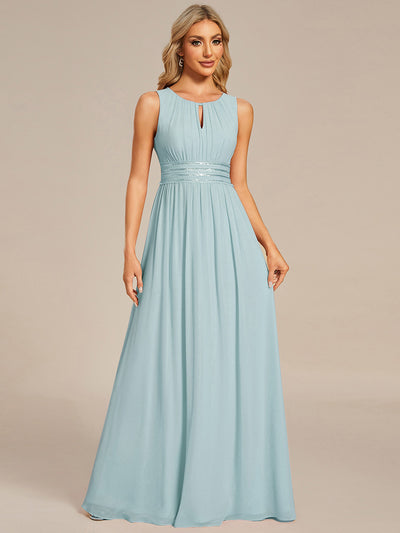 ever KALIA|Simple Sleeveless A-line Chiffon Bridesmaid Dress with Hollow Out Detail