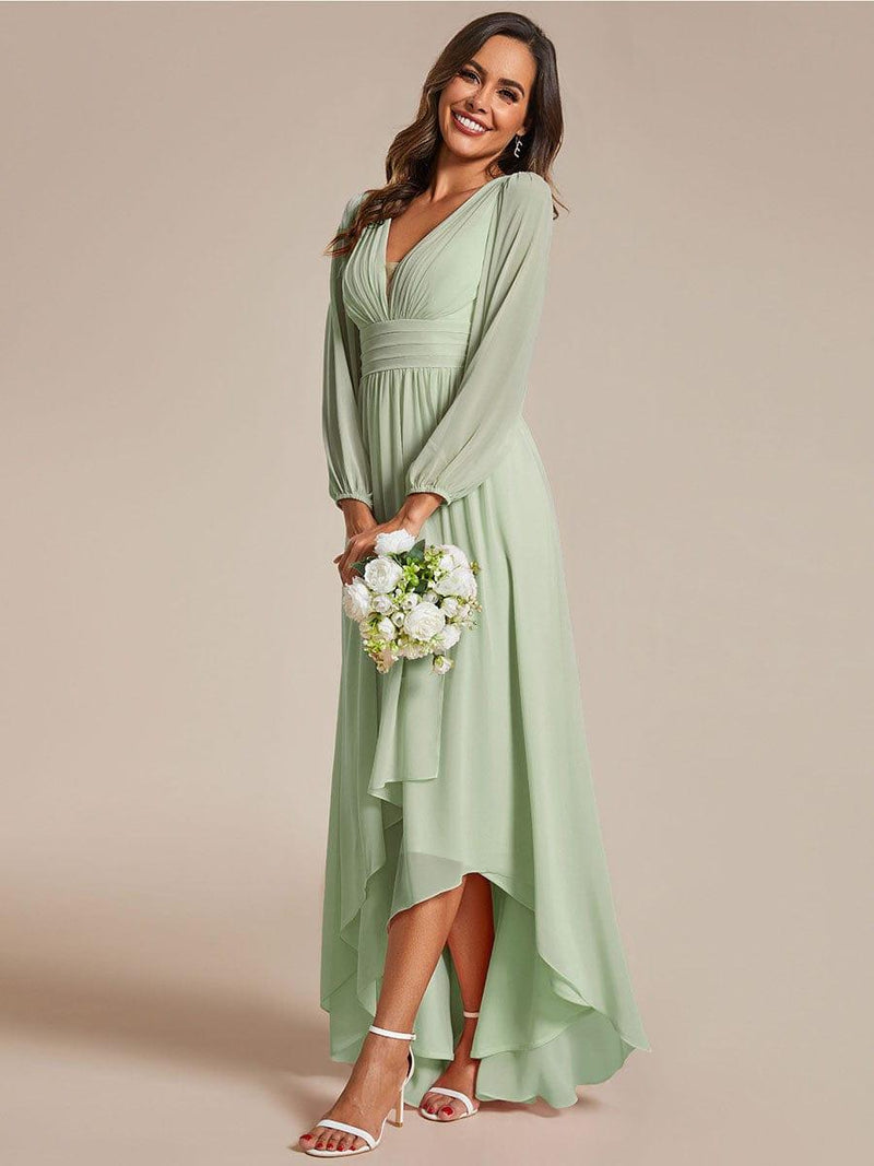A-Line Sweetheart Pleated Chiffon Bridesmaid Dress in Dusty Blue