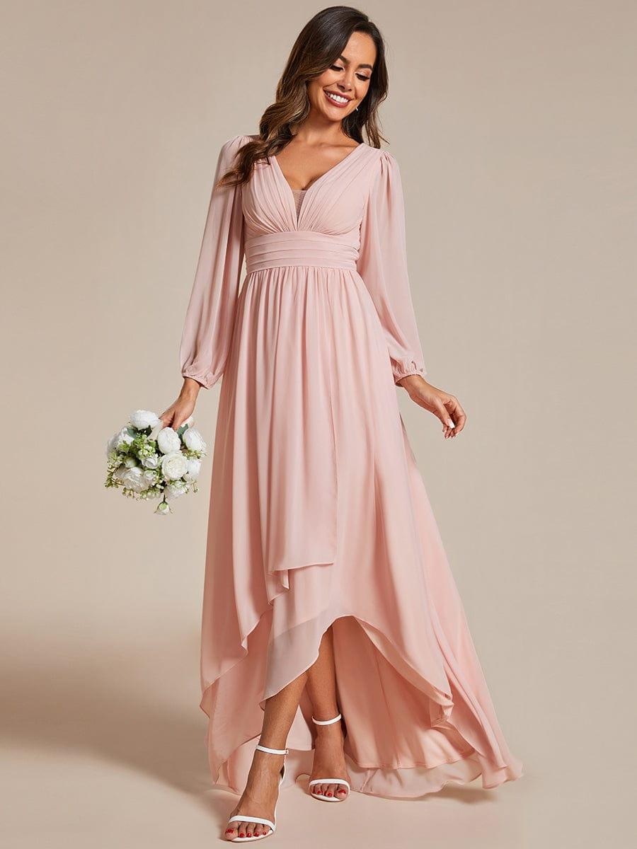 Chic A-Line Pleated Chiffon Bridesmaid Dress for Elegant Weddings