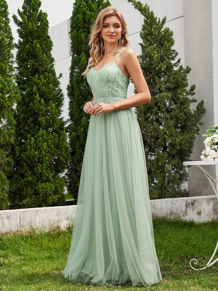 Cross-Back Straps A-Line Paillette Tulle Bridesmaid Dress - Ever-Pretty US Cross-Back Straps A-Line Paillette Tulle Bridesmaid Dress - Ever-Pretty US
