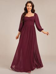 Long Sleeve Sweetheart Chiffon Lace-Up Bridesmaid Dress Long Sleeve Sweetheart Chiffon Lace-Up Bridesmaid Dress