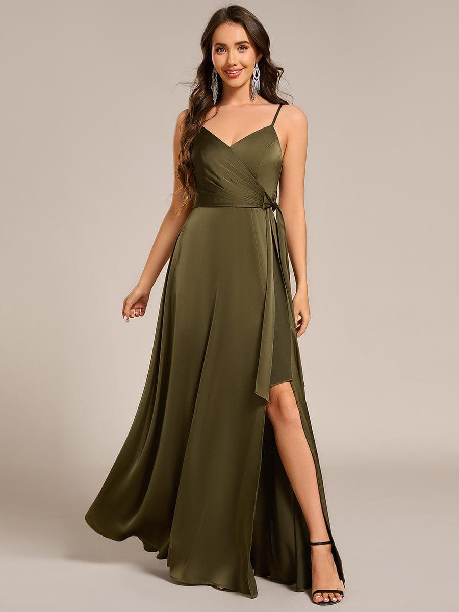 Ever-Pretty Wrap-Style Maxi Satin Bridesmaid Dress with Waist Tie Ever-Pretty Wrap-Style Maxi Satin Bridesmaid Dress with Waist Tie