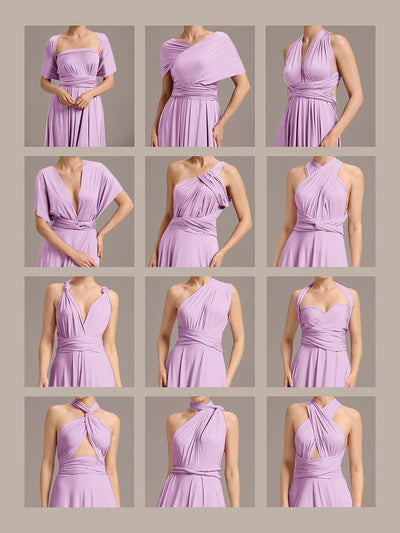 High-Stretch Soft Versatile Convertible Bridesmaid Dress #color_Lavender