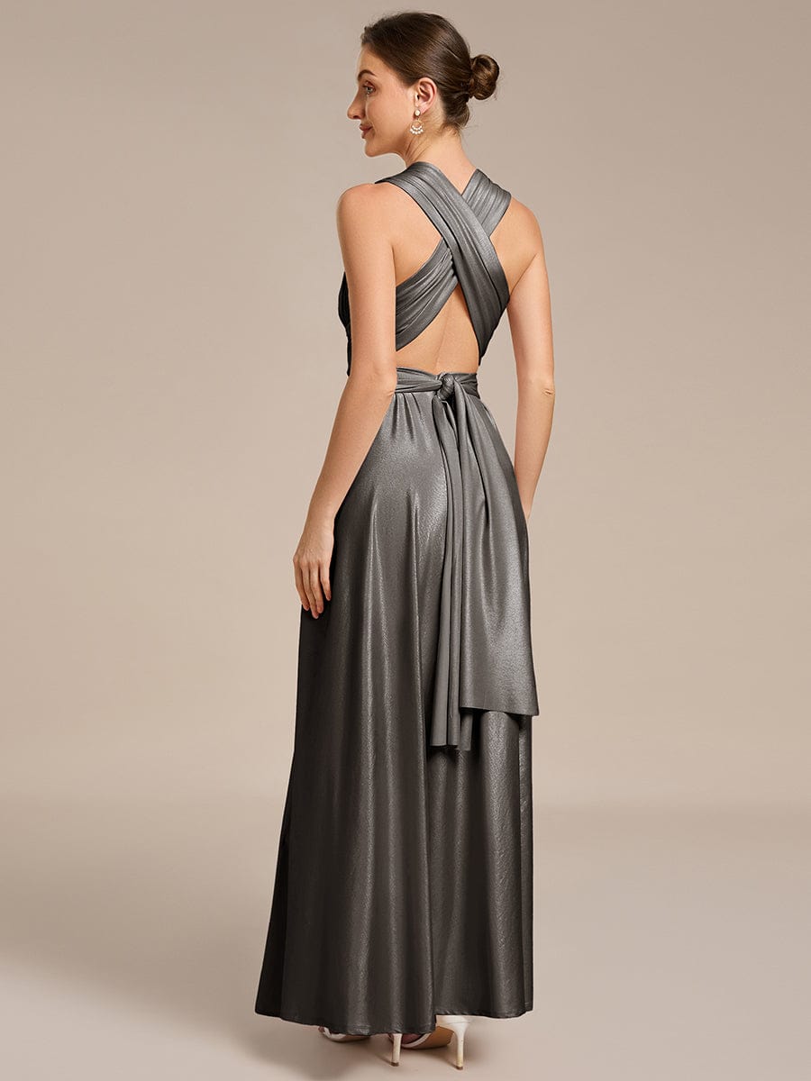 High-Stretch Soft Versatile Convertible Bridesmaid Dress #color_Metallic Black
