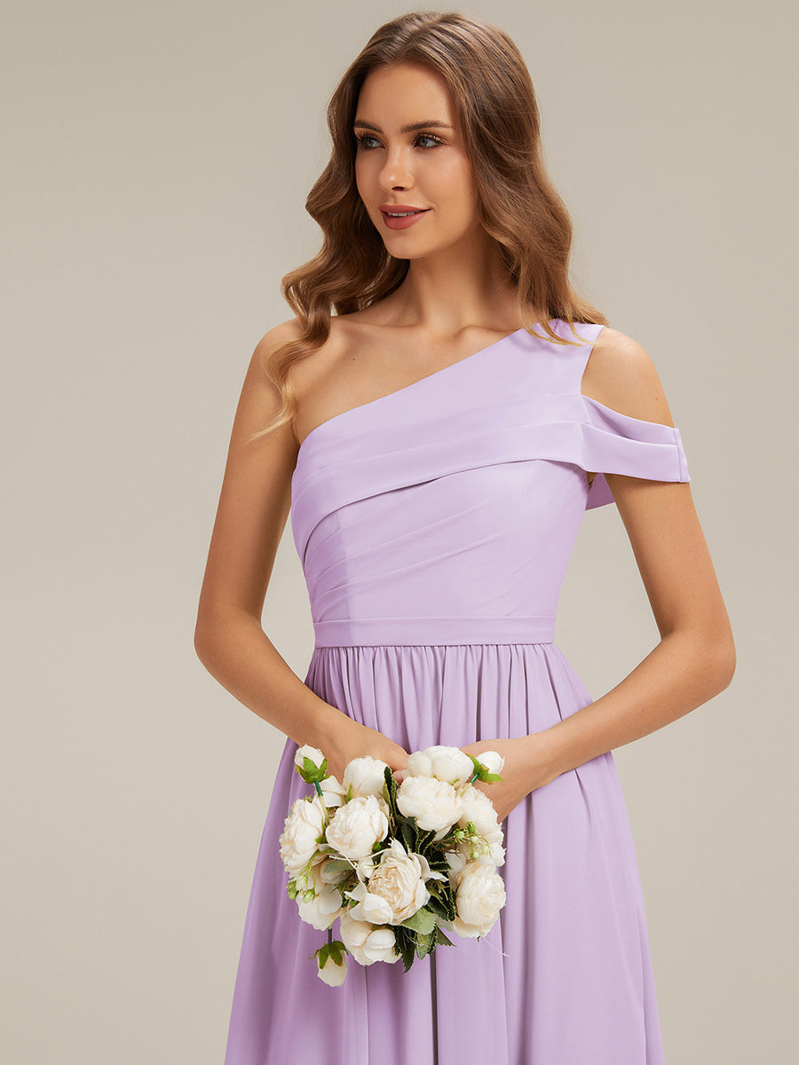 Cut-Out Detail Chiffon Sleeveless Bridesmaid Dress #color_Frosted Lilac