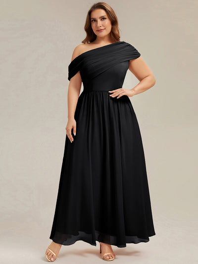 Plus Size Gathered Chiffon Bridesmaid Dress