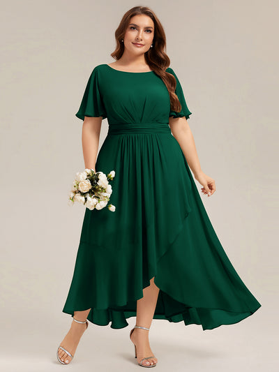 pretty SAGE|Plus Size Ruched Chiffon Bridesmaid Dress