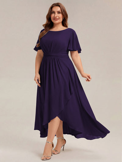 pretty SAGE|Plus Size High-Low Chiffon Wedding Guest Dress