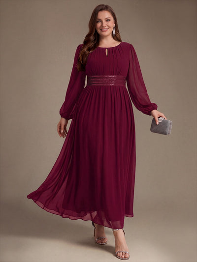 Plus Size Sequin Chiffon Bridesmaid Dress