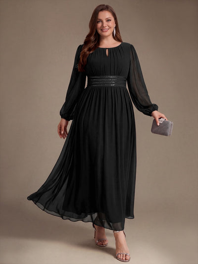 Plus Size Sequin Chiffon Bridesmaid Dress