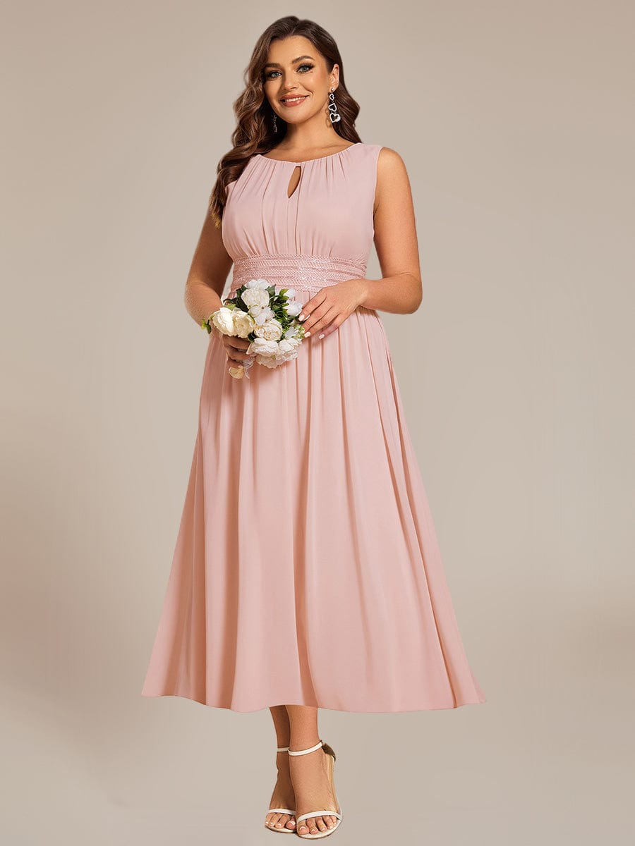 Ruched Chiffon Cutout Sleeveless Dress #color_Burgundy