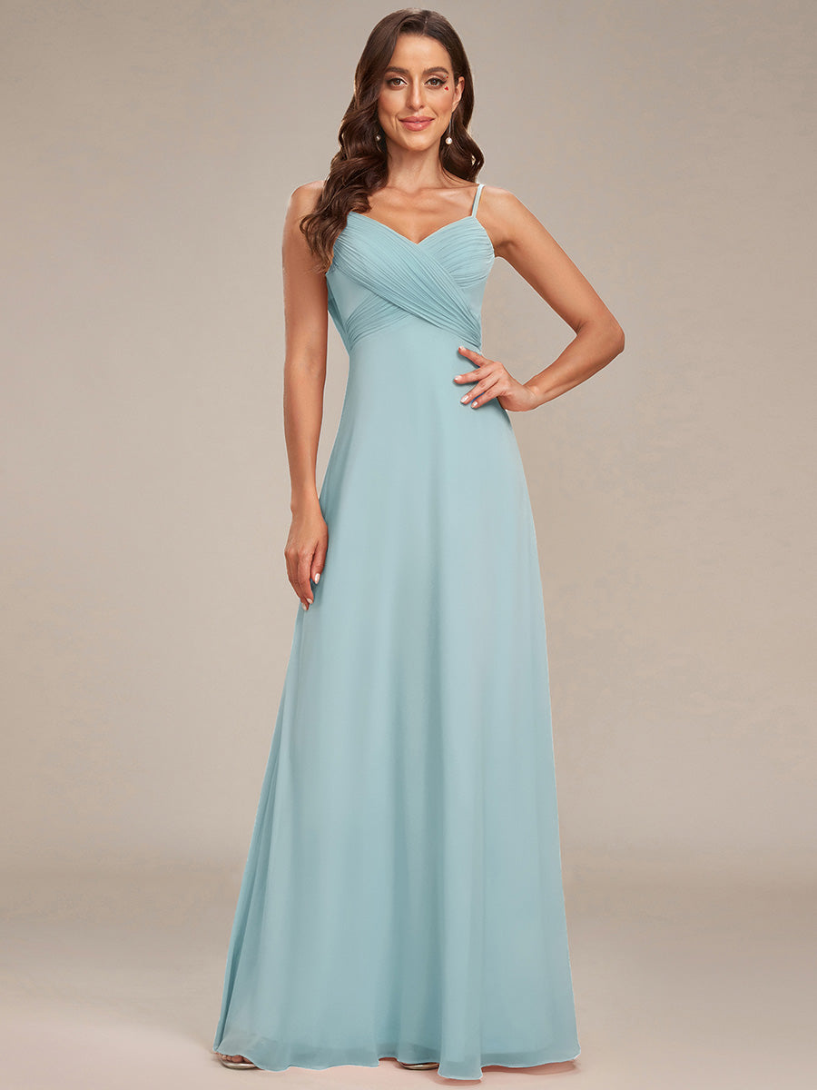Sweetheart Draped Back Maxi Bridesmaid Dress #color_Sky Blue