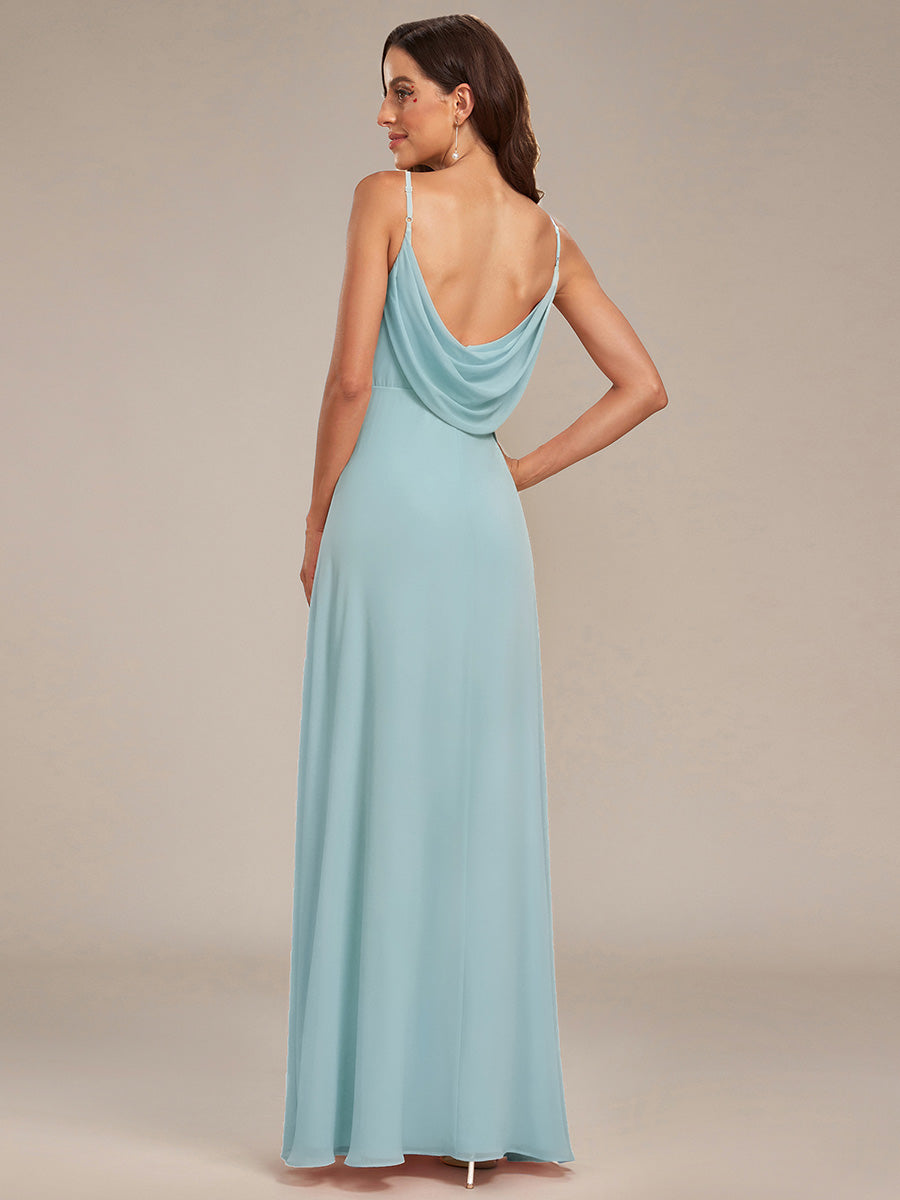Sweetheart Draped Back Maxi Bridesmaid Dress #color_Sky Blue