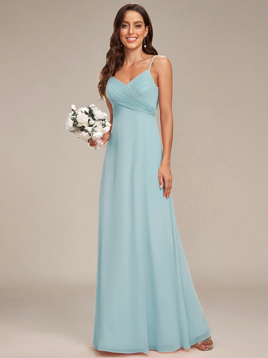 Sweetheart Draped Back Maxi Bridesmaid Dress #color_Sky Blue