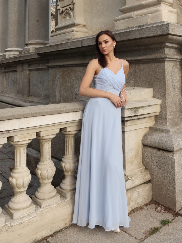 ever NOVA|Sweetheart Draped Back Maxi Bridesmaid Dress Fan Photos 12
