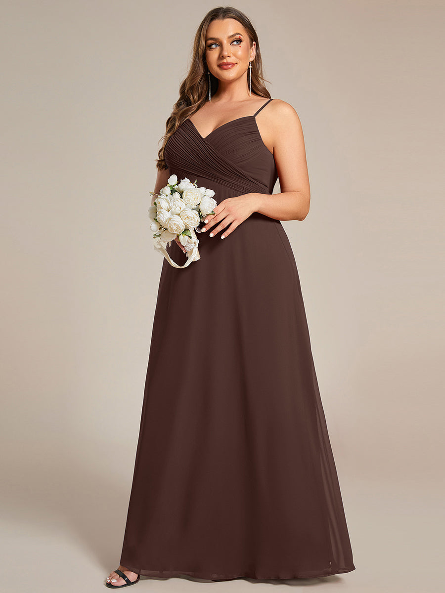 Sweetheart Draped Back Maxi Bridesmaid Dress #color_Chocolate  Brown