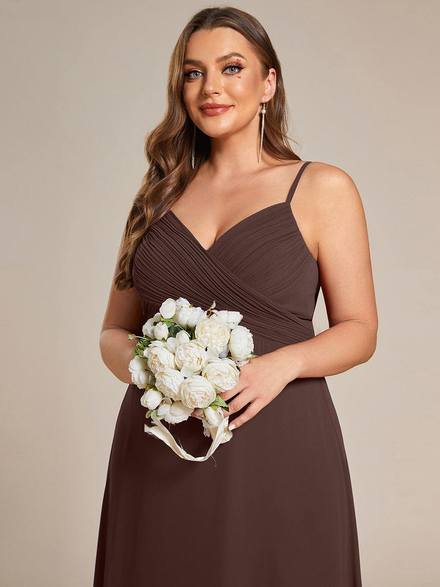 Sweetheart Draped Back Maxi Bridesmaid Dress #color_Chocolate  Brown