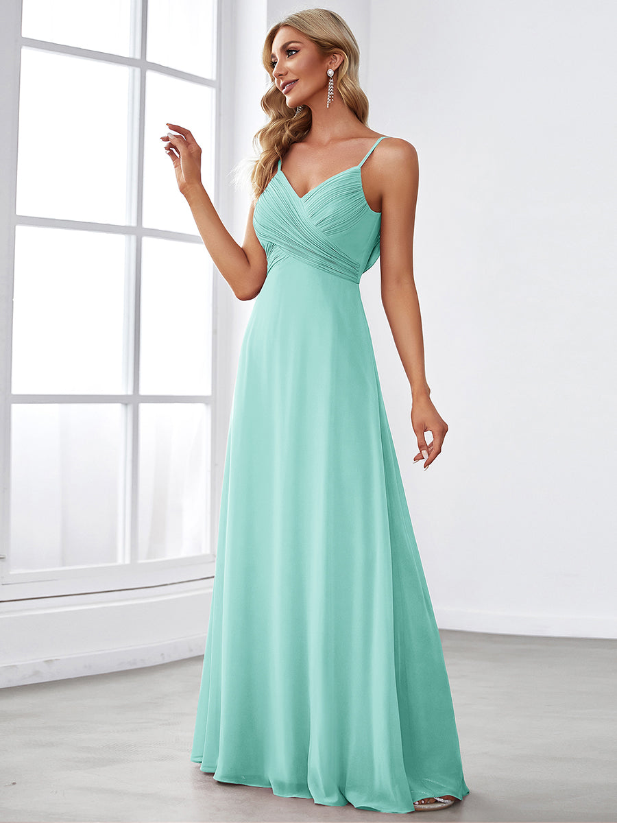 Sweetheart Draped Back Maxi Bridesmaid Dress #color_Pastel blue