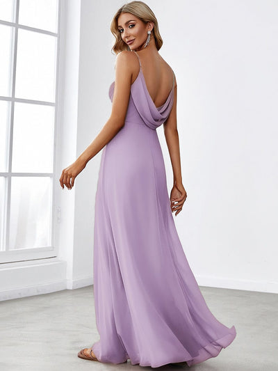 Sweetheart Draped Back Maxi Bridesmaid Dress #color_Frosted Lilac