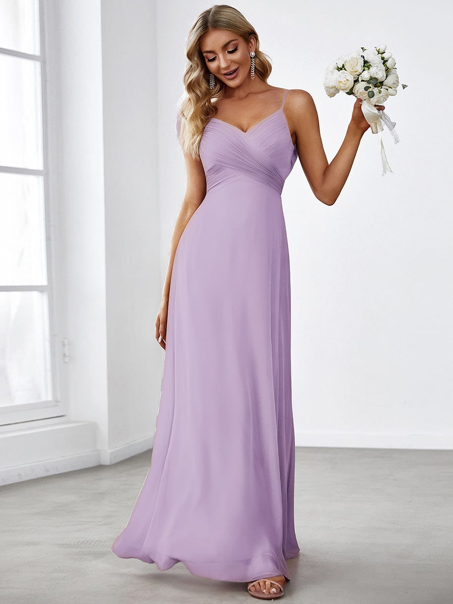 Sweetheart Draped Back Maxi Bridesmaid Dress #color_Frosted Lilac