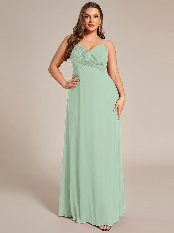 Long Chiffon Dress with V Neck X Cross Open Back Black Plus Size