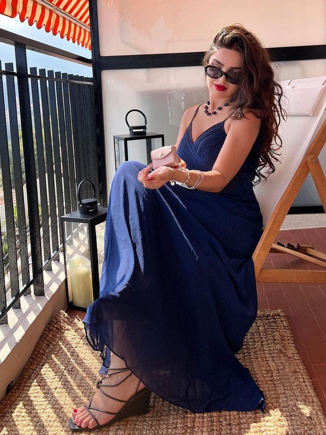 ever NOVA|Sweetheart Draped Back Maxi Bridesmaid Dress Fan Photos 4
