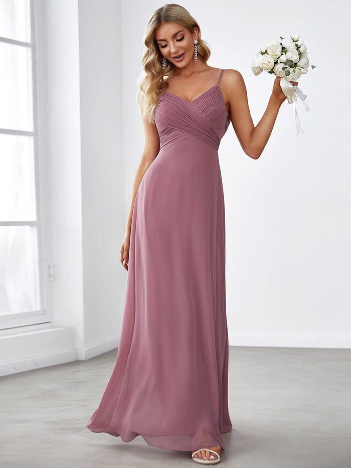 Sweetheart Draped Backless Chiffon Bridesmaid Dress