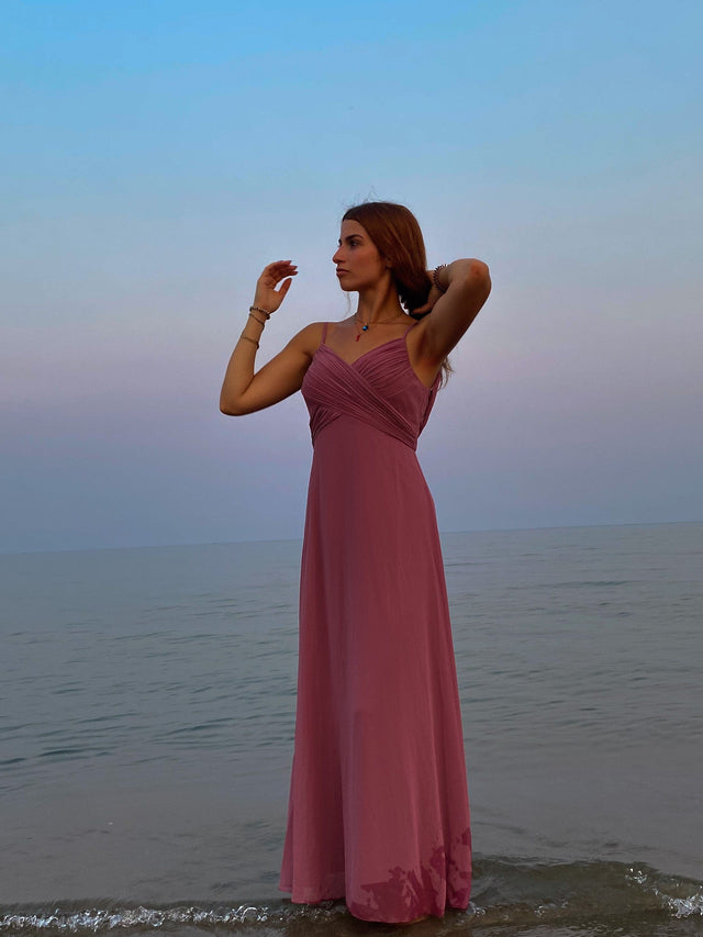 ever NOVA|Sweetheart Draped Back Maxi Bridesmaid Dress Fan Photos 6
