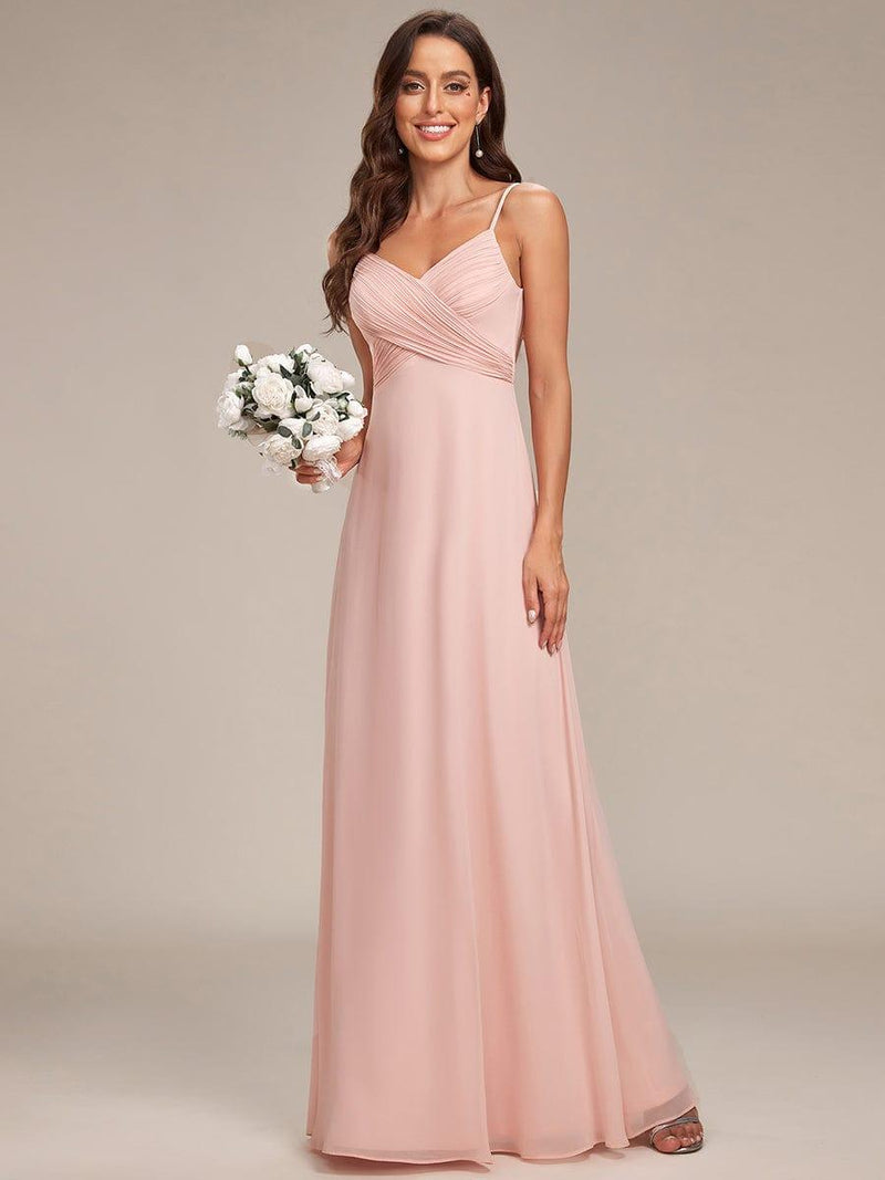 Sweetheart Draped Backless Chiffon Bridesmaid Dress
