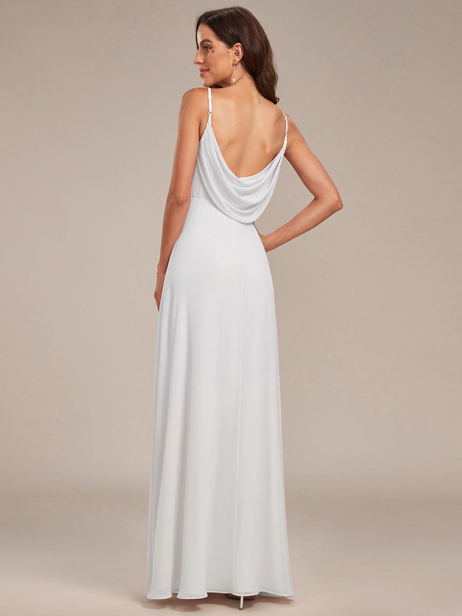 Criss-Cross V-Neck Chiffon Backless A-Line Bridesmaid Dress #color_Dark Purple