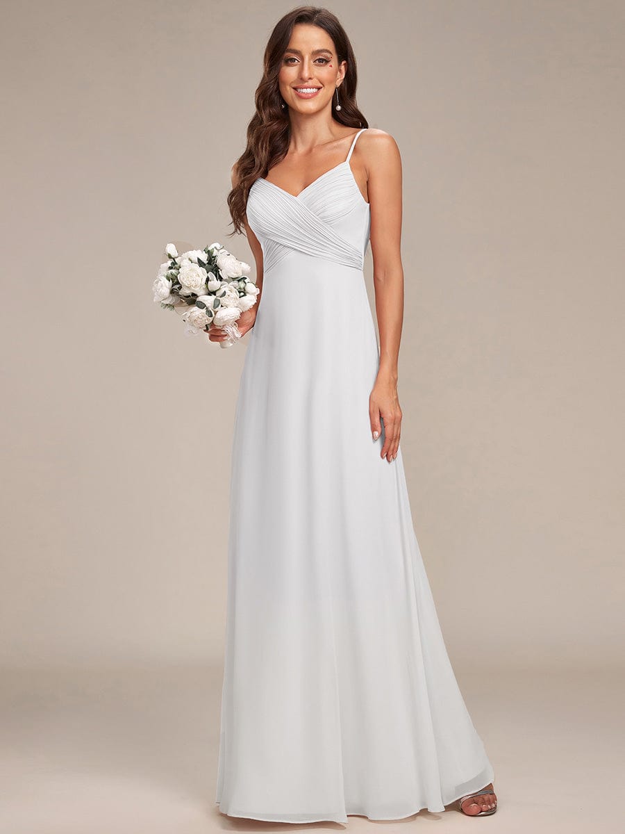 Criss-Cross V-Neck Chiffon Backless A-Line Bridesmaid Dress #color_Dark Purple