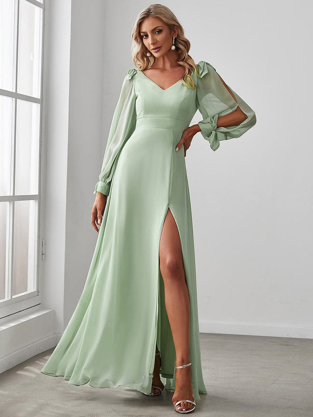 ever IVORY|Open Lantern Sleeve A-Line Mother of the Bride Dress Fan Photos 1
