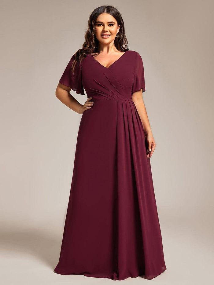 Lumidress Cowl Neck Sleeveless Chiffon High Slit Bridesmaid Dresses