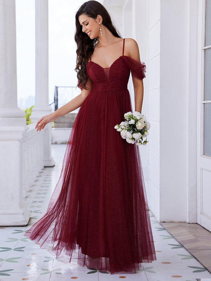 Graceful Tulle Spaghetti Straps Neckline A-line Bridesmaid Dresses main image 0