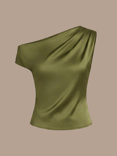 Satin Off-the-shoulder Sleeve Off The Shoulder Tops