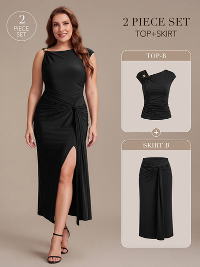 Knot Detail Knit Bodycon Skirts