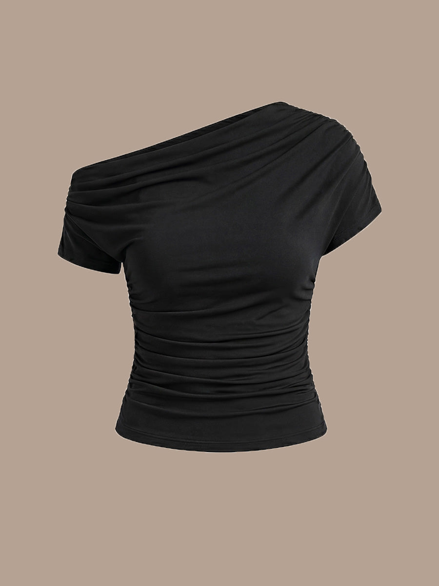 Knit Off-the-shoulder Sleeve Off The Shoulder Tops #color_Black