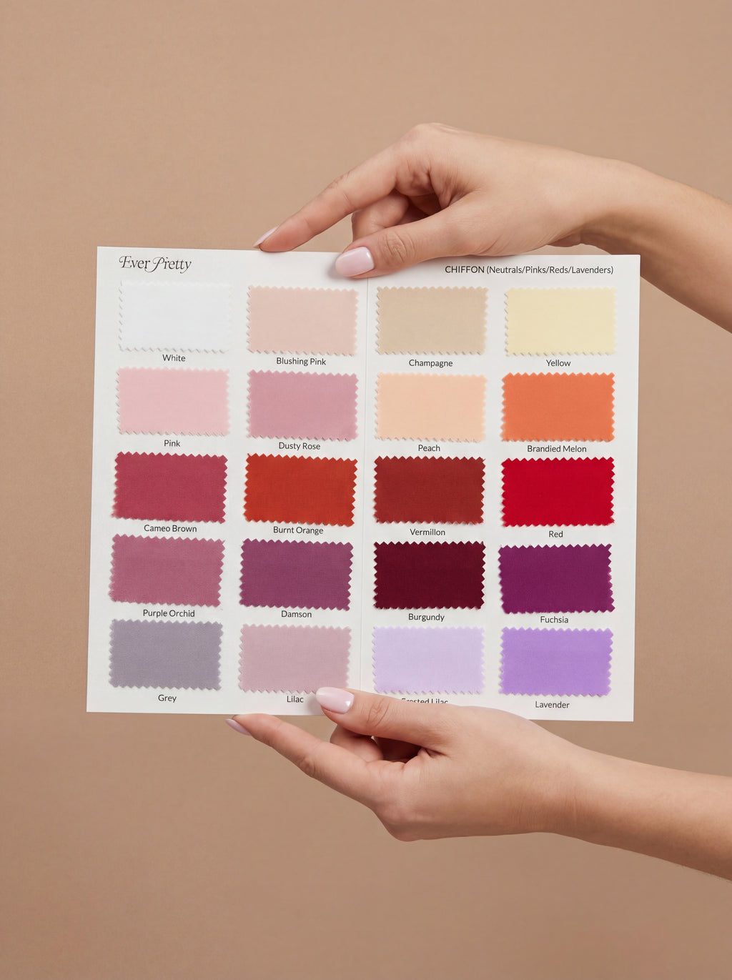 Chiffon Colour Swatches & Samples - Ever-Pretty US