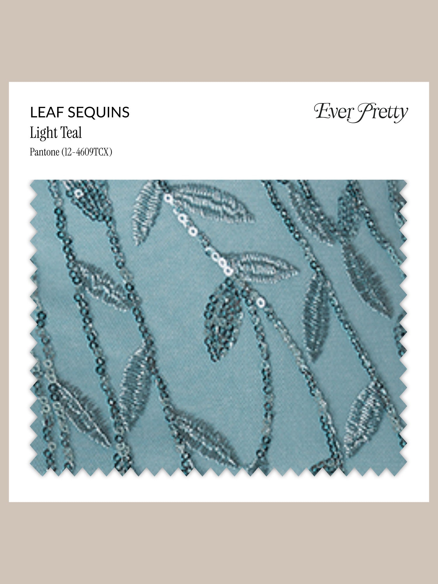 Ever-Pretty Leaf Sequins Swatch #Color_Light Teal
