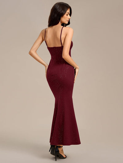 Beaded Mermaid Maxi Formal Dress #color_Burgundy