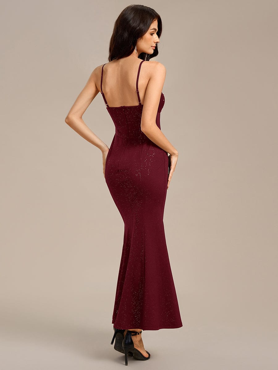 Beaded Mermaid Maxi Formal Dress #color_Burgundy