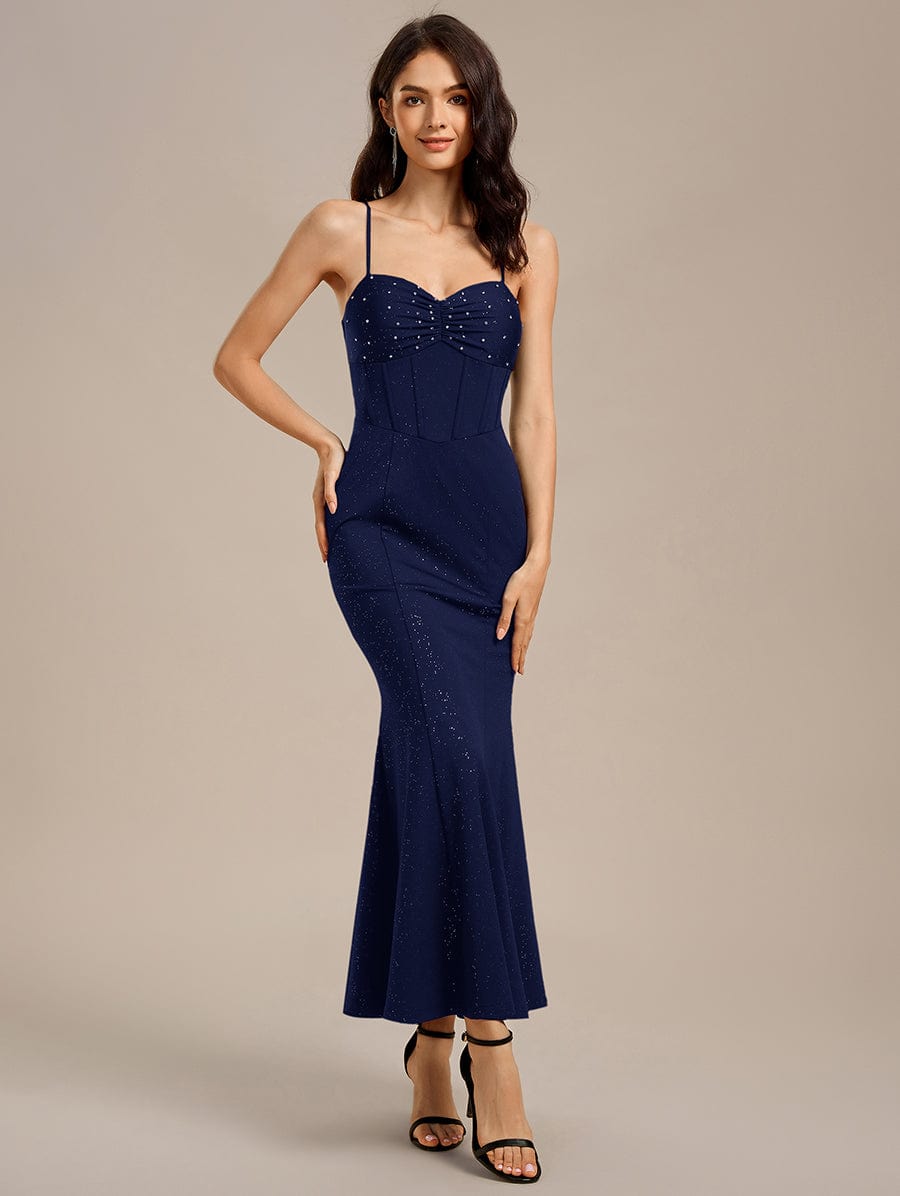 Beaded Mermaid Maxi Formal Dress #color_Navy Blue