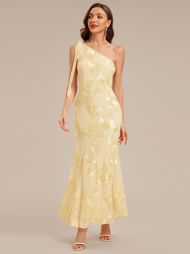 New Arrival One Shoulder Mermaid Formal Elegant Sparkly Modest Prom Dresses, Prom Dress PD1893 main image 1
